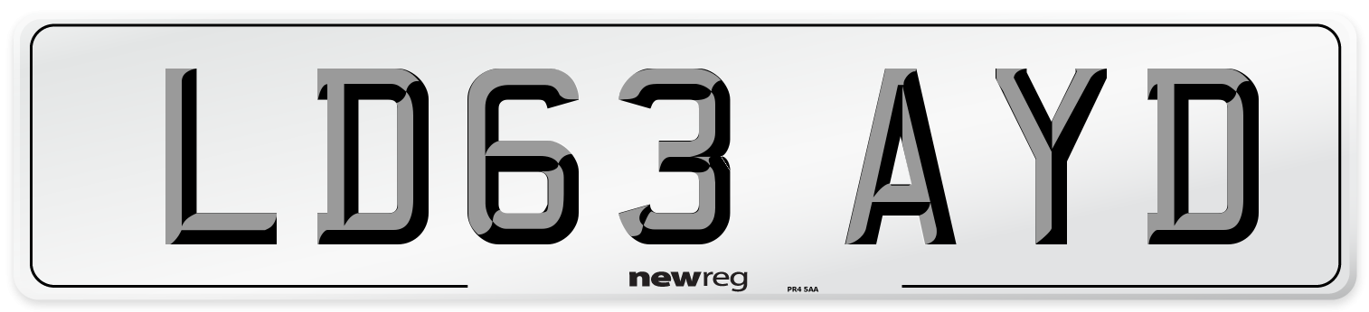 LD63 AYD Number Plate from New Reg